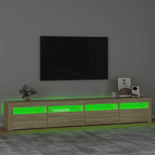 Móvel de TV - Modulo de TV - Armário de TV com luzes LED 240x35x40 cm carvalho sonoma