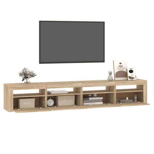 Móvel de TV - Modulo de TV - Armário de TV com luzes LED 240x35x40 cm carvalho sonoma