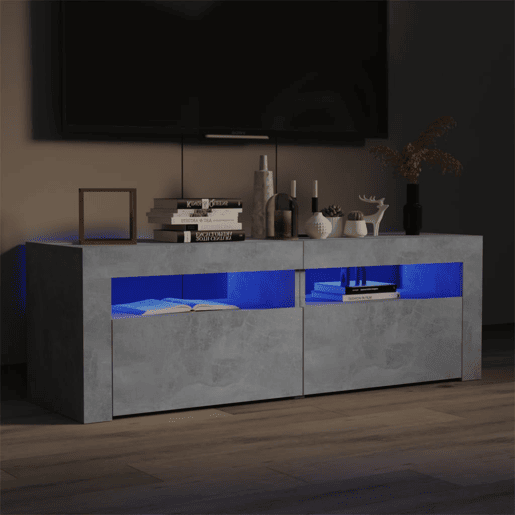 Móvel de TV - Modulo de TV - Armário de TV com luzes LED 120x35x40 cm cinzento cimento