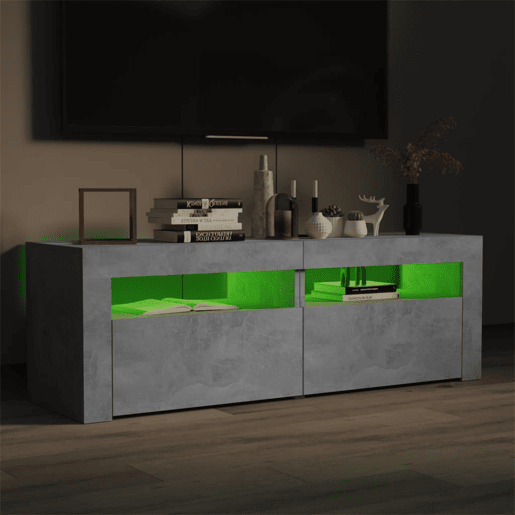 Móvel de TV - Modulo de TV - Armário de TV com luzes LED 120x35x40 cm cinzento cimento