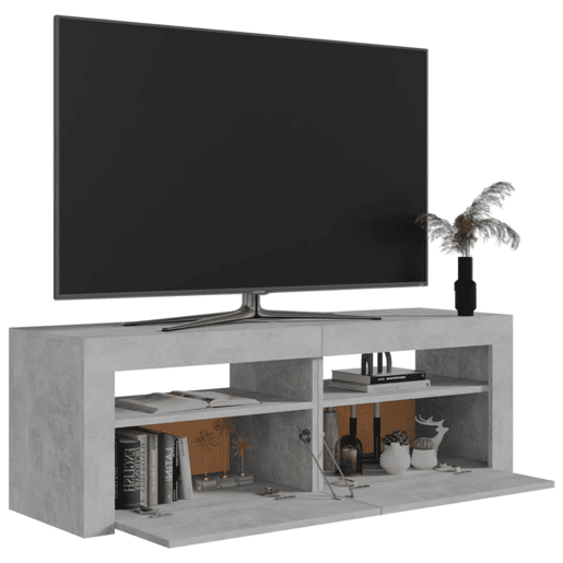 Móvel de TV - Modulo de TV - Armário de TV com luzes LED 120x35x40 cm cinzento cimento