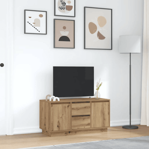Móvel de TV - Modulo de TV - Armário de TV com luzes LED 100x41x50 cm carvalho artisiano