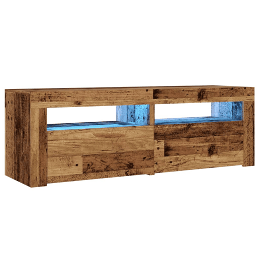 Móvel de TV - Modulo de TV - Armário de TV com luzes LED derivados de madeira madeira velha