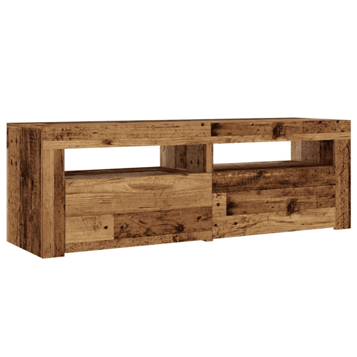 Móvel de TV - Modulo de TV - Armário de TV com luzes LED derivados de madeira madeira velha