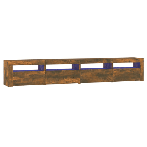 Móvel de TV - Modulo de TV - Armário de TV com luzes LED 240x35x40 cm carvalho fumado Móvel de TV - Modulo de TV - Armário de TV com luzes LED 240x35x40 cm carvalho fumado