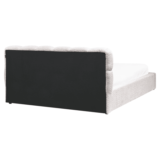Cama baú Bouclé BASTON 160 x 200 cm Creme claro