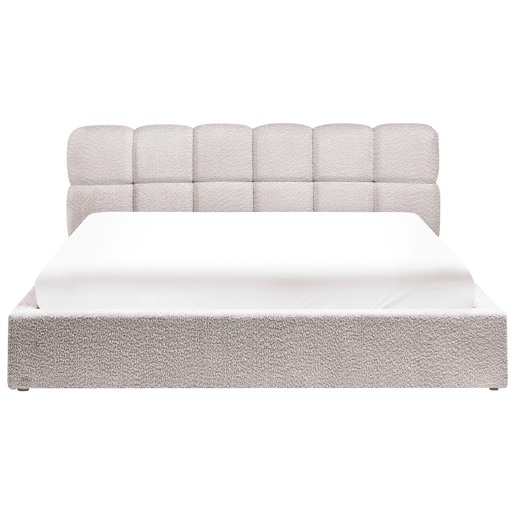 Cama baú Bouclé BASTON 180 x 200 cm Creme claro