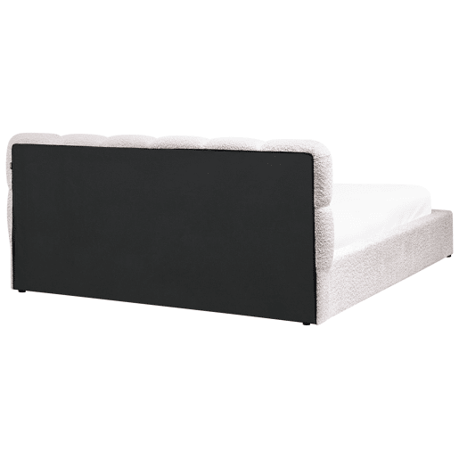 Cama baú Bouclé BASTON 180 x 200 cm Creme claro