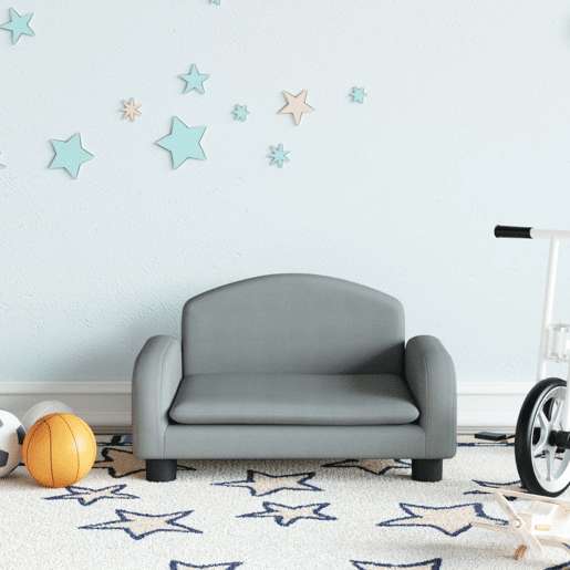Sofá infantil - Sofá para crianças 50x40x30 cm tecido cinzento-claro