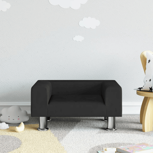 Sofá infantil - Sofá para crianças 50x40x26,5 cm veludo preto