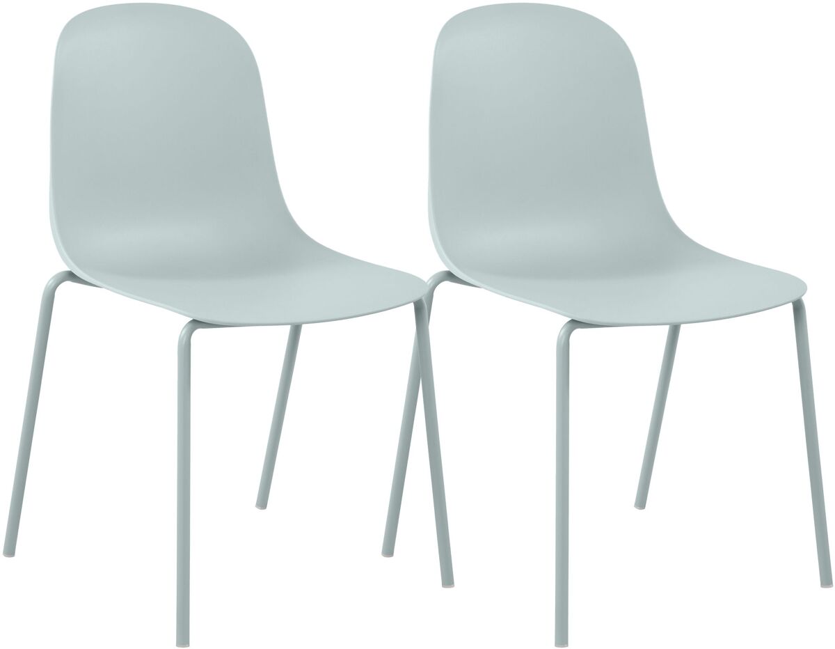 Set de 2 sillas apilables hardin plástico turquesa 55x51x85 cm