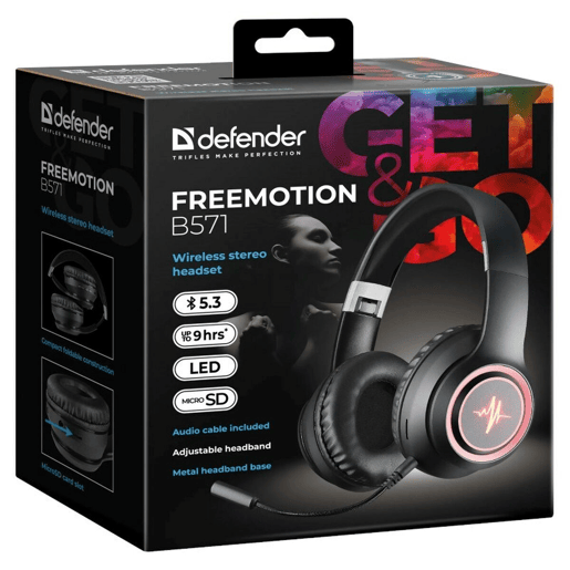 Auriculares com microfone para Vídeojogos Defender DEFENDER FREEMOTION B571 Auriculares com microfone para Vídeojogos Defender DEFENDER FREEMOTION B571