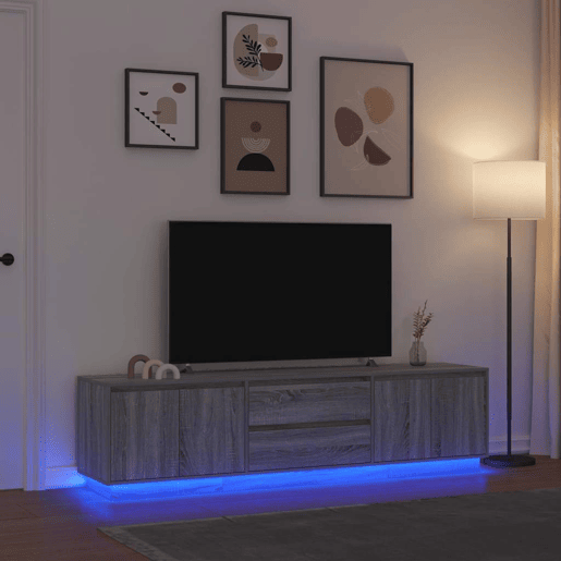 Móvel de TV - Modulo de TV - Armário de TV com luzes LED 100x41x50 cm madeira velha