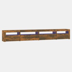 Móvel de TV - Modulo de TV - Armário de TV com luzes LED 270x35x40 cm carvalho fumado