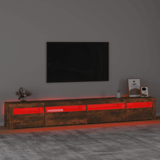 Móvel de TV - Modulo de TV - Armário de TV com luzes LED 270x35x40 cm carvalho fumado Móvel de TV - Modulo de TV - Armário de TV com luzes LED 270x35x40 cm carvalho fumado