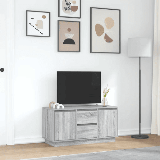 Móvel de TV - Modulo de TV - Armário de TV com luzes LED 100x41x50 cm cinzento sonoma