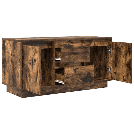 Móvel de TV - Modulo de TV - Armário de TV com luzes LED 100x41x50 cm carvalho fumado