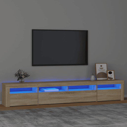 Móvel de TV - Modulo de TV - Armário de TV com luzes LED 240x35x40 cm carvalho sonoma