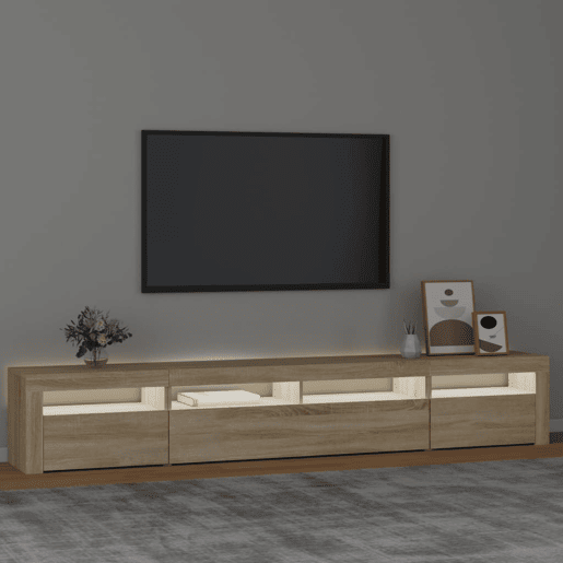 Móvel de TV - Modulo de TV - Armário de TV com luzes LED 240x35x40 cm carvalho sonoma