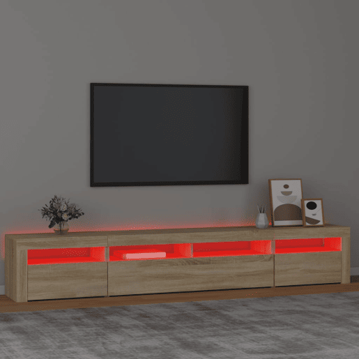 Móvel de TV - Modulo de TV - Armário de TV com luzes LED 240x35x40 cm carvalho sonoma