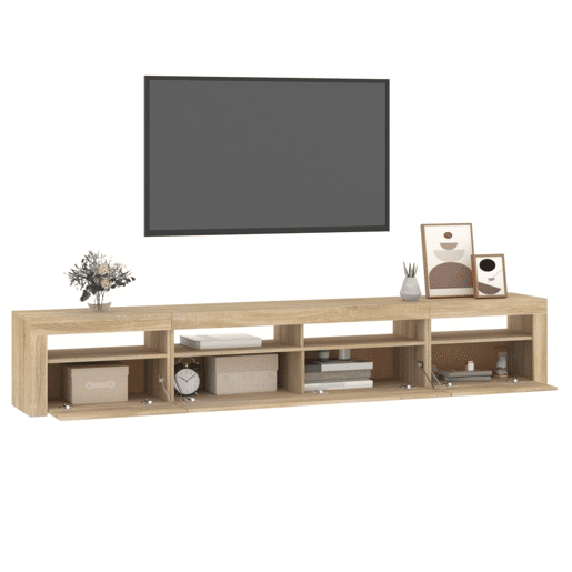 Móvel de TV - Modulo de TV - Armário de TV com luzes LED 240x35x40 cm carvalho sonoma