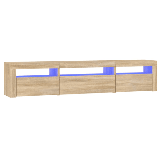 Móvel de TV - Modulo de TV - Armário de TV com luzes LED 195x35x40 cm carvalho sonoma