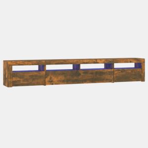 Móvel de TV - Modulo de TV - Armário de TV com luzes LED 240x35x40 cm carvalho fumado