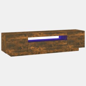 Móvel de TV - Modulo de TV - Armário de TV com luzes LED 160x35x40 cm carvalho fumado
