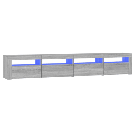 Móvel de TV - Modulo de TV - Armário de TV com luzes LED 240x35x40 cm sonoma cinza