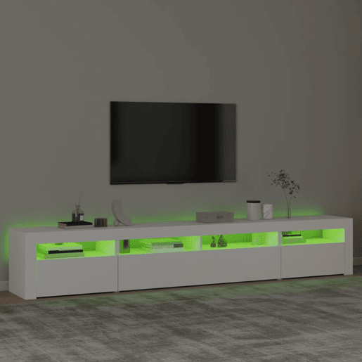 Móvel de TV - Modulo de TV - Armário de TV com luzes LED 240x35x40 cm branco