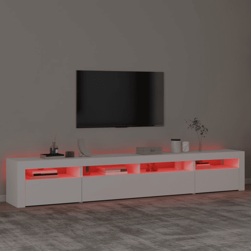 Móvel de TV - Modulo de TV - Armário de TV com luzes LED 240x35x40 cm branco