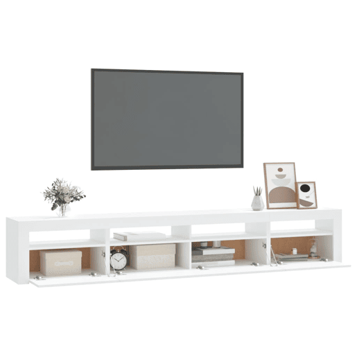 Móvel de TV - Modulo de TV - Armário de TV com luzes LED 240x35x40 cm branco