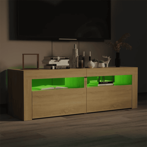 Móvel de TV - Modulo de TV - Armário de TV com luzes LED 120x35x40 cm carvalho sonoma