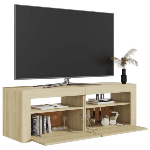Móvel de TV - Modulo de TV - Armário de TV com luzes LED 120x35x40 cm carvalho sonoma