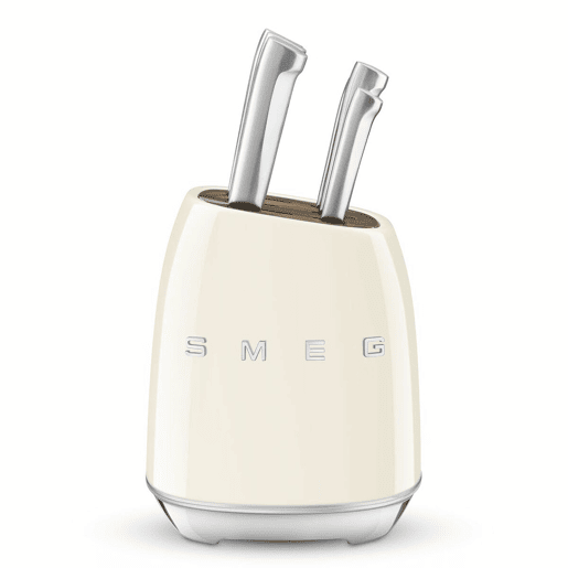 Conjunto de Facas de Cozinha e Suporte Smeg KBSF02CR Creme Aço inoxidável