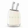 Conjunto de Facas de Cozinha e Suporte Smeg KBSF02CR Creme Aço inoxidável