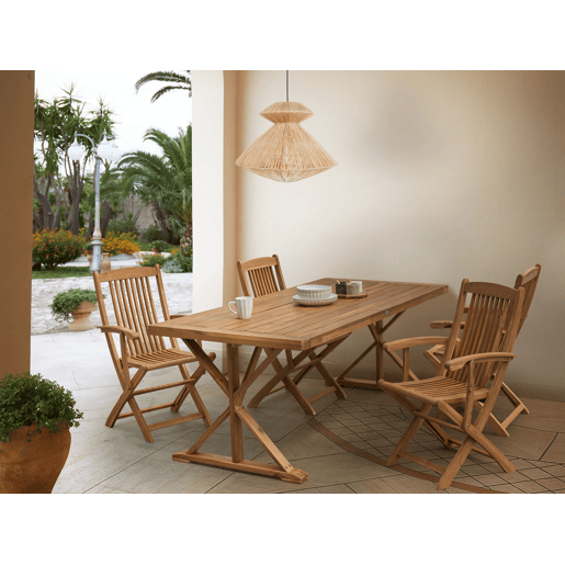 Mesa de refeição de jardim CALABRITTO 91 cm 184 cm Madeira de acácia Castanho