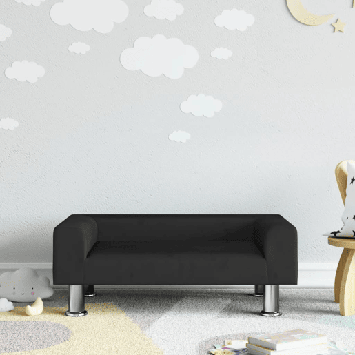 Sofá infantil - Sofá para crianças 70x45x26,5 cm veludo preto