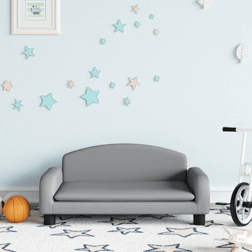 Sofá infantil - Sofá para crianças 70x45x30 cm tecido cinzento-claro