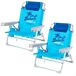 Aktive Pack 2 sillas playa plegables bajas y multiposición Aktive Pack 2 sillas playa plegables bajas y multiposición Azul