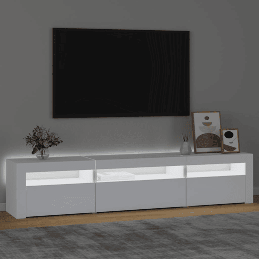 Móvel de TV - Modulo de TV - Armário de TV com luzes LED 195x35x40 cm branco