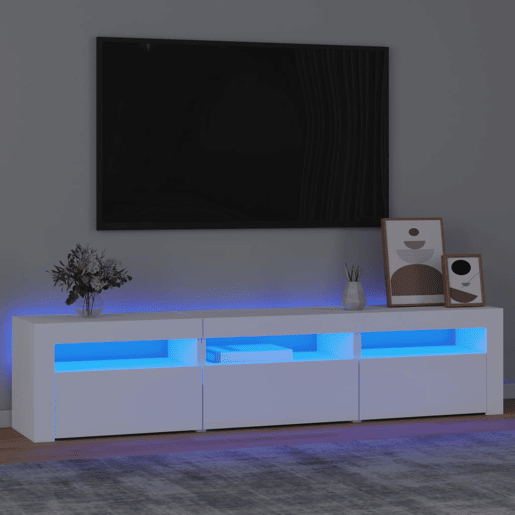 Móvel de TV - Modulo de TV - Armário de TV com luzes LED 180x35x40 cm branco