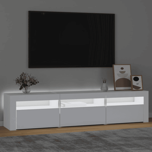 Móvel de TV - Modulo de TV - Armário de TV com luzes LED 180x35x40 cm branco