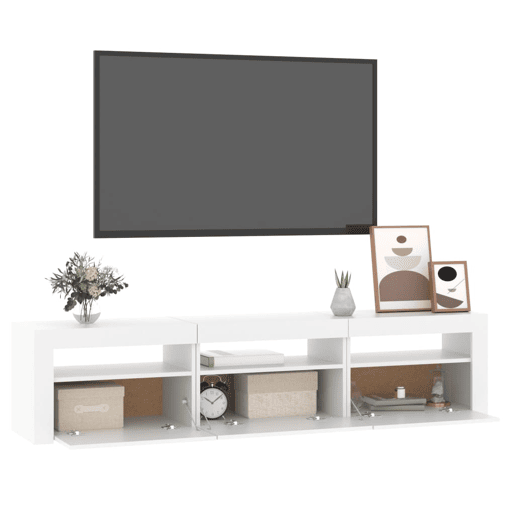 Móvel de TV - Modulo de TV - Armário de TV com luzes LED 180x35x40 cm branco
