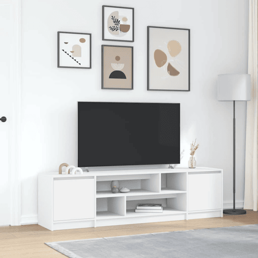 Armário de TV - Móvel de TV 188,5x41x50 cm derivados de madeira branco