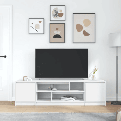 Armário de TV - Móvel de TV 188,5x41x50 cm derivados de madeira branco
