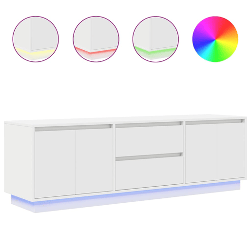 Móvel de TV - Modulo de TV - Armário de TV com luzes LED 160,5x41x50 cm branco