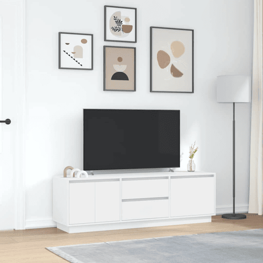 Móvel de TV - Modulo de TV - Armário de TV com luzes LED 160,5x41x50 cm branco