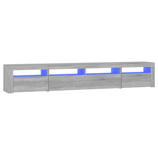 Móvel de TV - Modulo de TV - Armário de TV com luzes LED 240x35x40 cm sonoma cinza