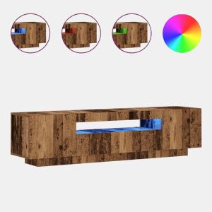 Móvel de TV - Modulo de TV - Armário de TV com luzes LED derivados de madeira madeira velha